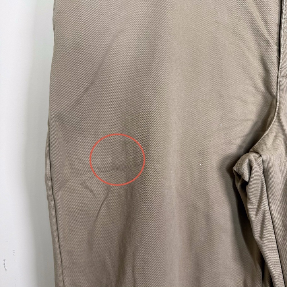 LL Bean Flannel Lined Pants Khaki Mens 40/30 (41/30) Natural Fit Plaid 162385 - Picture 4 of 7